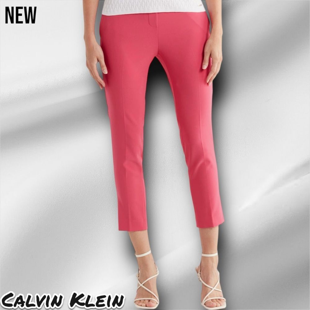 New Calvin Klein Stretch Woven Pull-On Pants - Lipstick